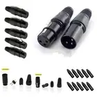 XLR Plug Cannon Connector 3 Pin Male Female Adapter for Make Audio Cable DIY