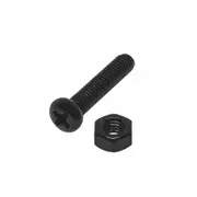 Pinnacle M3 x 50mm Black Ruspert® Round Head Bolts And Nuts - 8 Pack