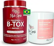 Ravenna B-tox Repair Kit, Hair B-tox Treatment & Argan Oil Mask 500g - B-tox Capilar Para el Cabello, Formaldehyde-Free- Effect Anti-Frizz, Volume Reduction- Kit (Pack of 2)