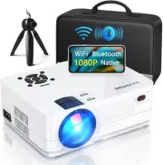 Native 1080P Projector with WiFi and Two-Way Bluetooth, Full HD Movie Project...