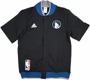 adidas Minnesota Timberwolves NBA Black On-Court Faster Warm-Up Short Sleeve Jacket Men