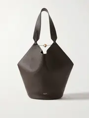 [KHAITE] KHAITE - Lotus Small Textured-leather Tote - Dark brown - One size One size Brown