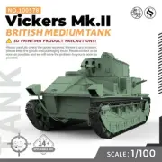 SSMODEL SS100578 1/100 15mm WarGaming Military British Vickers Mk.II Medium Tank