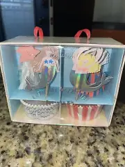 Meri Meri Mermaid Cupcake Kit Party Pick Christmas Bake Cup Liners For 24