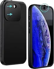 [Spy-Fy] iPhone 15 Pro Max Privacy Case with Camera Covers Front and Rear | Magsafe Compatible and Kickstand | Protect Your iPhone | 6-Foot Drop Proof | 6,7 Inch | Camera Protection by Valenta Black