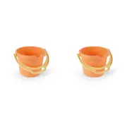 2PK Dantoy Recycled Plastic Bucket w/ Lip Sandpit Toy Kids Pastel Orange 2y+