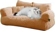 Cat Sofa Winter Soft Cat Couch Stuffed Non-Slip Scratchproof Cat Sofa Bed Detachable Washable Absorbent Easy Drying Dampproof Pet Sofa, M Cat Couch