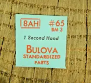 Genuine Bulova 8AH BM 3 Second Hand Watch Part 65 NEW OLD STOCK