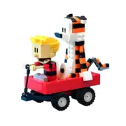Calvin and Hobbes Comics Figures on a Trolley Wagon 424 pcs MOC Building Blocks