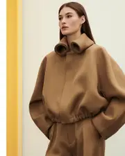 Victoria Beckham Wool Roll Neck Bomber Jacket