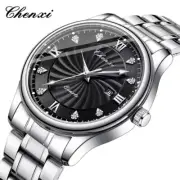 CHENXI Men Quartz Watch Fashion Silver Wristwatch Male Calender Stylish Watches