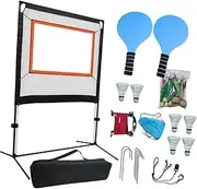 Generic Badminton Net Set Adults Convenient with Rackets for Beach Training Practice