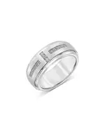 Bloomingdale's Fine Collection Men's Diamond Band in Tungsten & Sterling Silver, 0.31 tcw