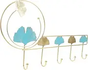 TEHAUX Vintage Ginkgo Leaf Wall Mounted Coat Rack Decorative Hook Organizer for Entryway Hallway Living Sturdy Saving Easy Installation