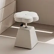 Rotatable Lifting Dressing Stool, Bedroom Girls Dressing Stool, Dressing Table Chair, Flower Shape Seat, Height Adjustable,White