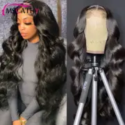 13x4 HD Transparent Lace Frontal Wig For Women Human Hair 36 Inch Deep Body Wave