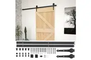 vidaXL Sliding Door Front Entrance Door with Hardware Set Solid Wood Pine