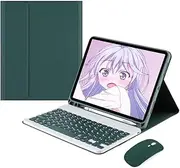 [Jarttarn] Compatible with Samsung Galaxy Tab A9 Plus 2023 (SM-X216/X210) Case with Keyboard and Mouse, Detachable Magnetic Keyboard Case with Pen Holder (Green)