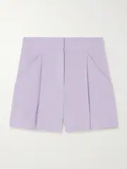 [Veronica Beard] Veronica Beard - Elbe Pleated Woven Shorts - Lilac - US14 US 14 Purple