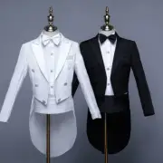 Children's dress tuxedo boy's suit sets coat+pant tailcoat 2 pics