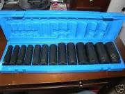 Grey Pneumatic 1312D 1/2"dr SAE Deep 6pt Impact Socket set 7/16" to 1-1/4"