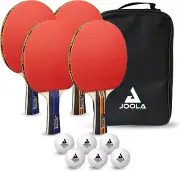 Ping Pong Paddle Set with Balls & Carrying Case - Set of 4 or 2 Table Tennis Pad