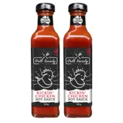 2x 280g Grill Society Kickin Chicken Hot/Chilli/Spicy/Pepper Dip Sauce/Condiment