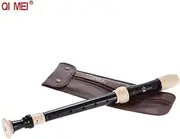 QM8A-23G Professional Alto Recorder German S le 8 Hole Key of G Wind Musical Instrument with Cleaning Rod Carrying Bag Black Black