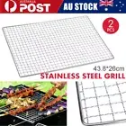 2X Stainless Steel Hibachi Yakitori BBQ Grill Camping Cooking Mesh 44cmx26cm