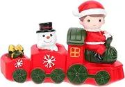 Decorate Four- Section Wooden Small Train Christmas Train Table Top Xmas Train Ornament Christmas Model Train Christmas Express Train Decor Mini Doll Window Child Crafts Resin