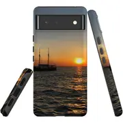 For Google Pixel 6 Case, Shielding Back Cover,Sailing Sunset