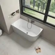 1300/1400*750*580/590mm Nerida Series Gloss White Corner Bathtub Non-Over Flow