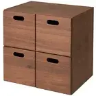 MUJI Stacking Chest Width 37 x Depth 28 x Height 37cm 4 Drawers Walnut V