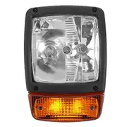 24V Excavator JCB Front LED Headlights Turn Signal Lamp Indicator Worklight for Tractor Telehandler Loader Forklift B Black