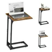 C-Shaped End Table for Couch - Slim Side Tables for Small Spaces, Narrow TV