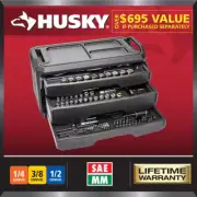 270pc Mechanics Tool Set Chrome Finish 1/4 3/8 1/2 Ratchets Sockets Wrenches Cas