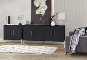 DELGADO Black 4 Door Buffet