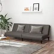 Grey Faux Leather 2-Seater Sofa Bed - Living Room Furniture, Modular Couch, Sectional Couches, Ravy Concept, Cloud Sofa, Room Sofas, Sleeper