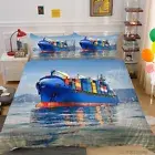 Freight Transportation Ship Duvet Doona Cover Double Queen Bedding Quilt Cover