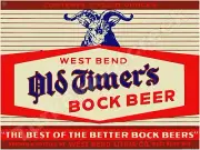 West Bend Old Timer'S Bock Beer Label 9" x 12" Metal Sign