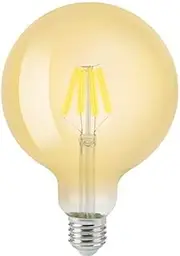 65623 VERBATIM E27 Filament G125 Dome 7.5W Dim Amber 2000K 630Lm Wattage: 7.55W Wattage: 7.55W, Wattage Equivalent: 50W