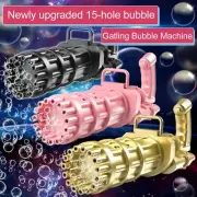 Automatic Gatling Bubble Machine Gun 15 Holes Great Gift for Kid