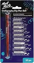 Mont Marte Calligraphy Signature Dip Pen with Assorted 9-Nibs 10 Pieces Set