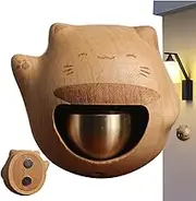 Wooden Door Bell, Creative Magnetic Doorbell, Magnetic Wooden Door Bell Cat Shopkeeper Bell - Creative Alert Door Bell