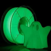 PLA 3D Printer Filament, Glow PLA Filament 1.75mm, Clean Wound Dimensional Accuracy +/-0.03mm, Glow Green 3D Printing Material Fit Most FDM Printer, 1KG/Spool,