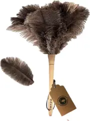 Feather Duster, Feather Dusters for Cleaning Fluffy Natural Genuine Ostrich Fea