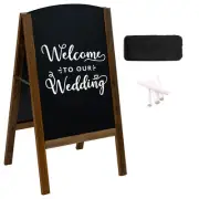 32" x 18" Chalkboard with Chalk and Eraser - Rustic Brown by Sunnydaze