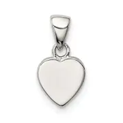 Sterling Silver Rhodium-Plated Polished Heart Pendant