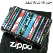 Zippo Shell multi-border Black mirror finish Black shell inlay