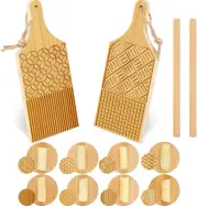 4 Pieces Wood Gnocchi Pasta Board Gnocchi Paddle Maker Garganelli Pasta Board Ma
